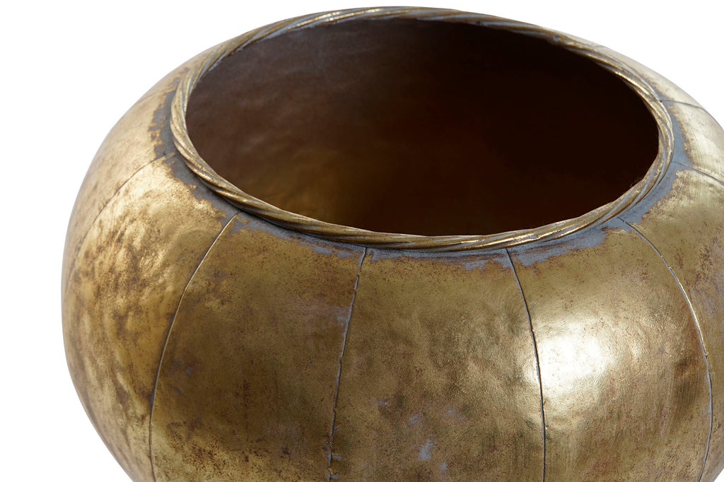 MACETERO METAL 38X38X68 ENVEJECIDO DORADO - Imagen 3