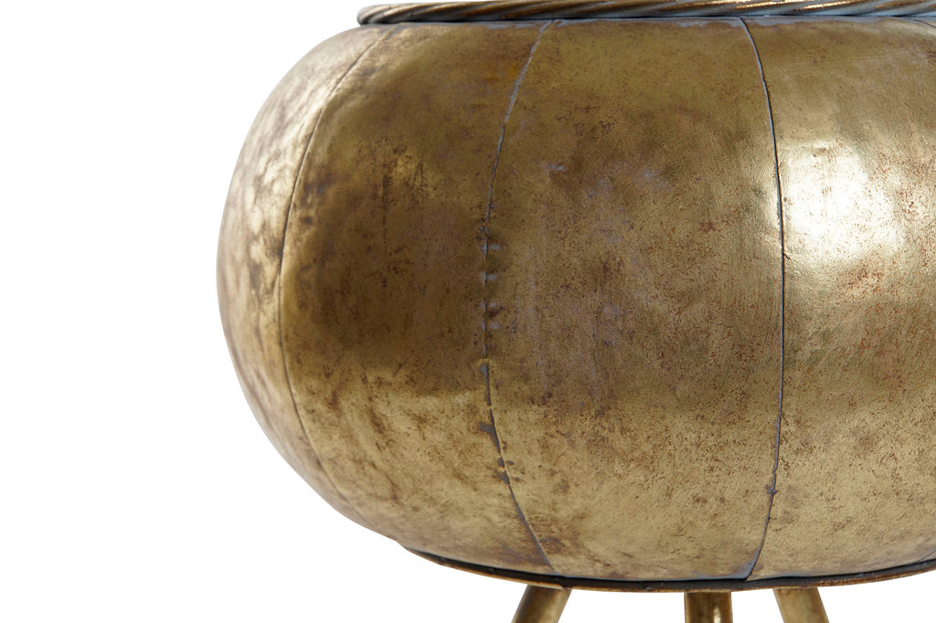 MACETERO METAL 38X38X68 ENVEJECIDO DORADO - Imagen 1