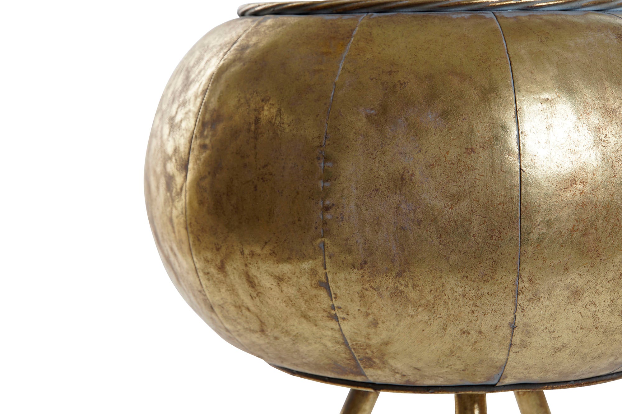 MACETERO METAL 38X38X68 ENVEJECIDO DORADO - Imagen 1