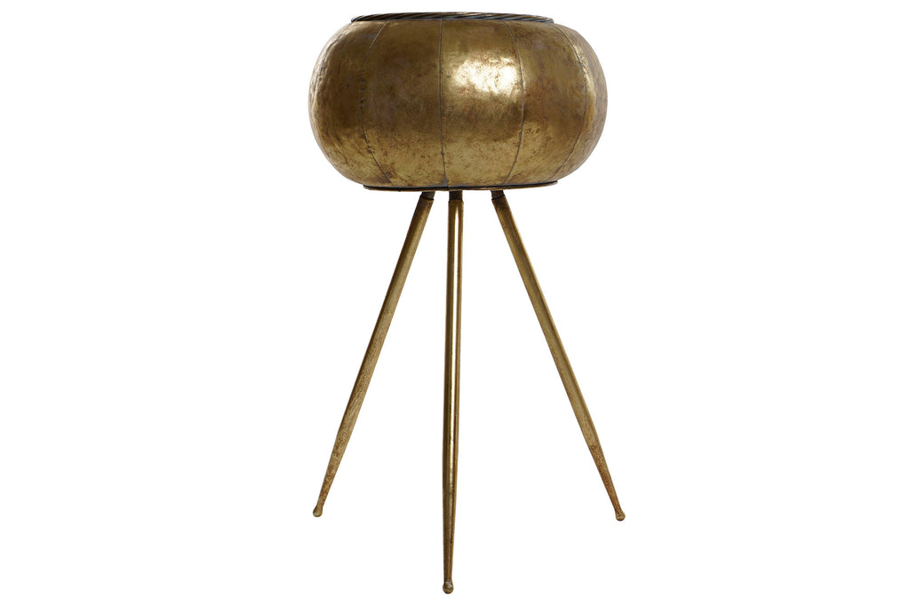 MACETERO METAL 38X38X68 ENVEJECIDO DORADO - Imagen 2