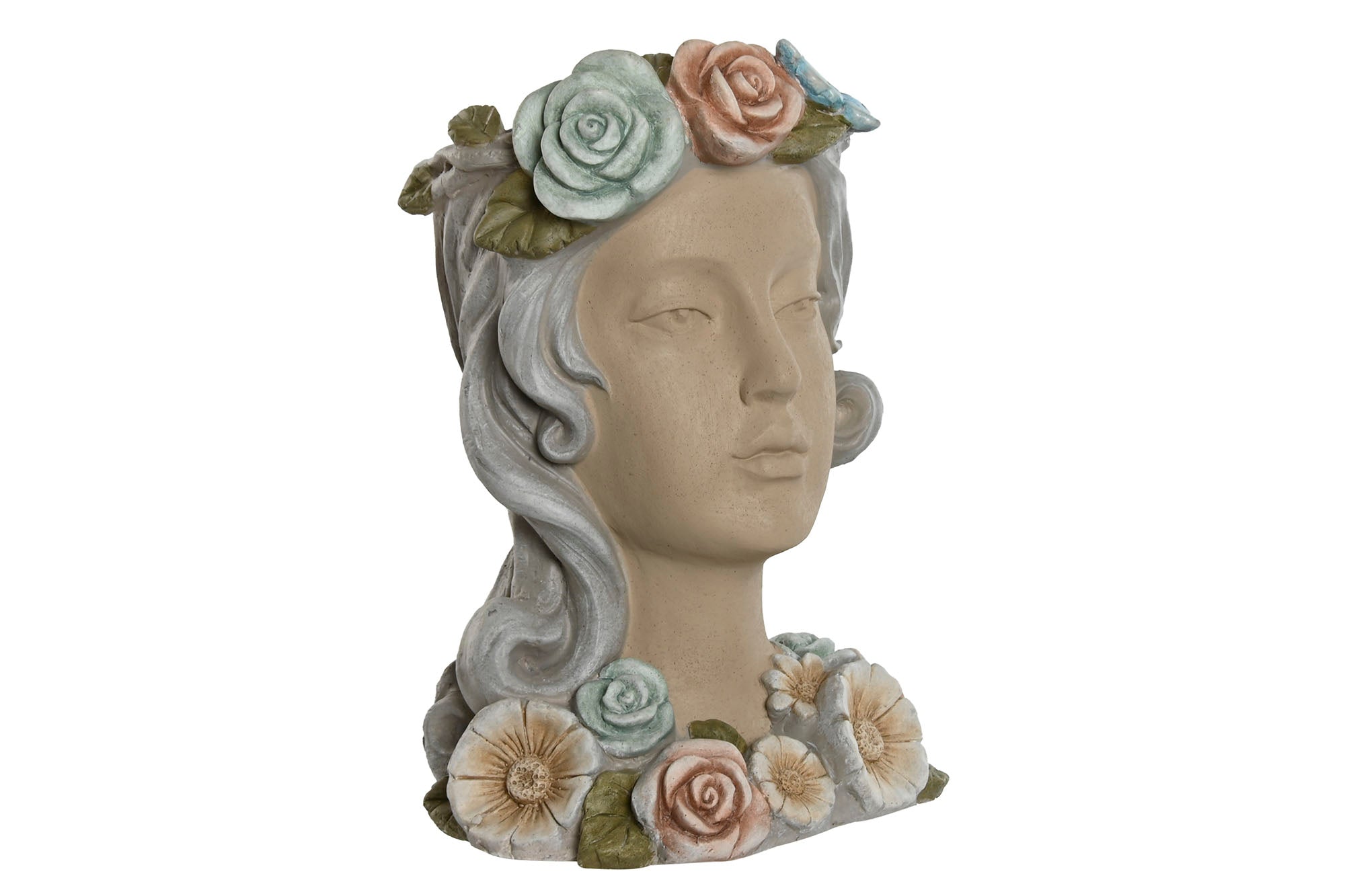 MACETERO MAGNESIA 32X30X48 CHICA FLORES CREMA - Imagen 2