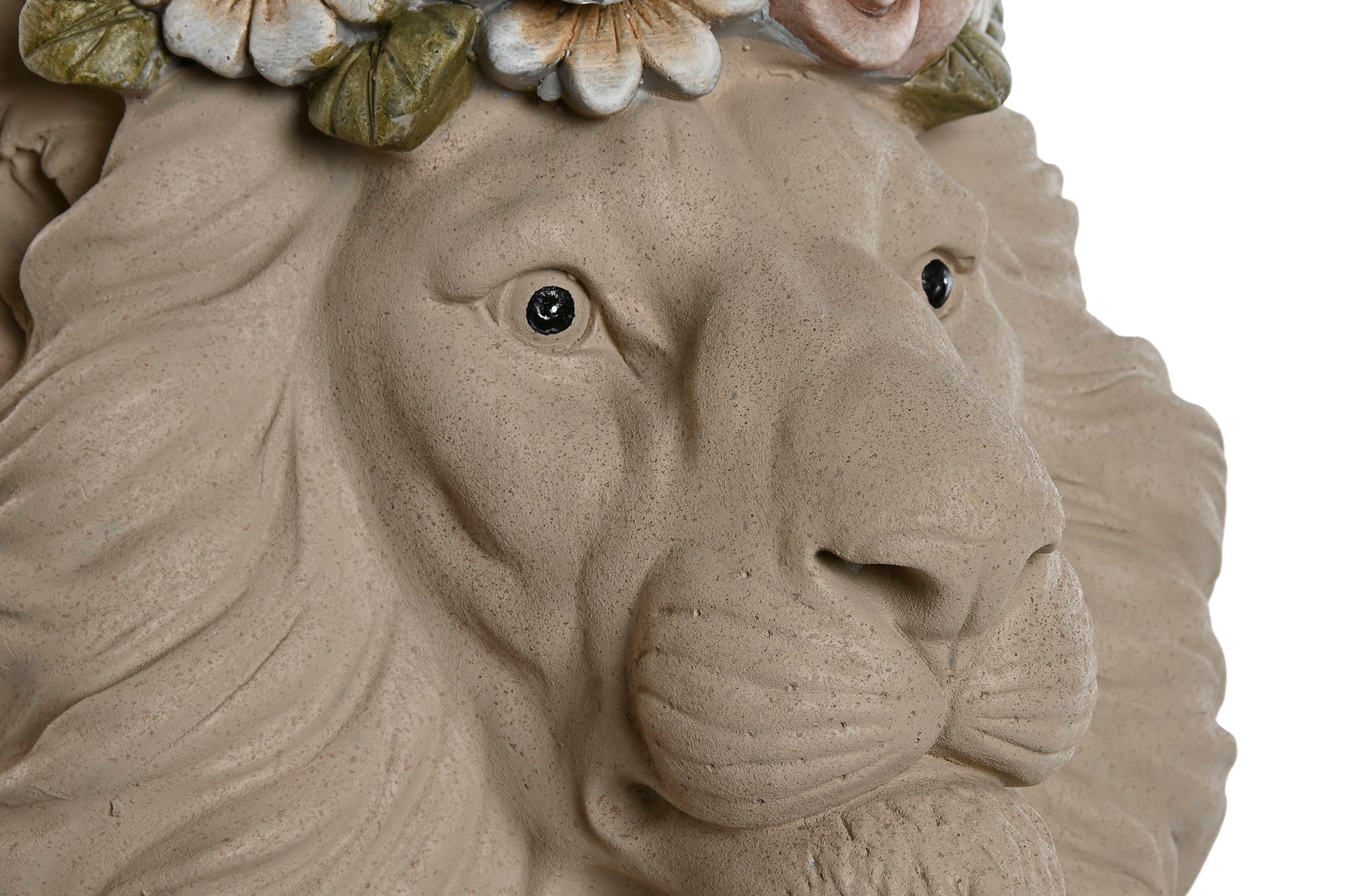 MACETERO MAGNESIA 30X34X39 LEON FLORES CREMA - Imagen 1