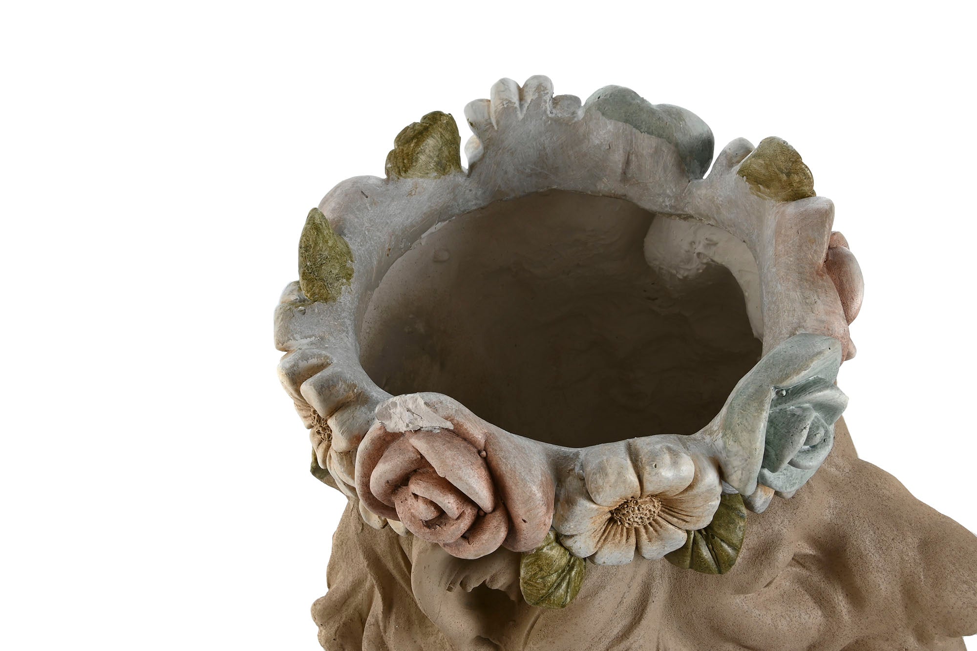 MACETERO MAGNESIA 30X34X39 LEON FLORES CREMA - Imagen 3