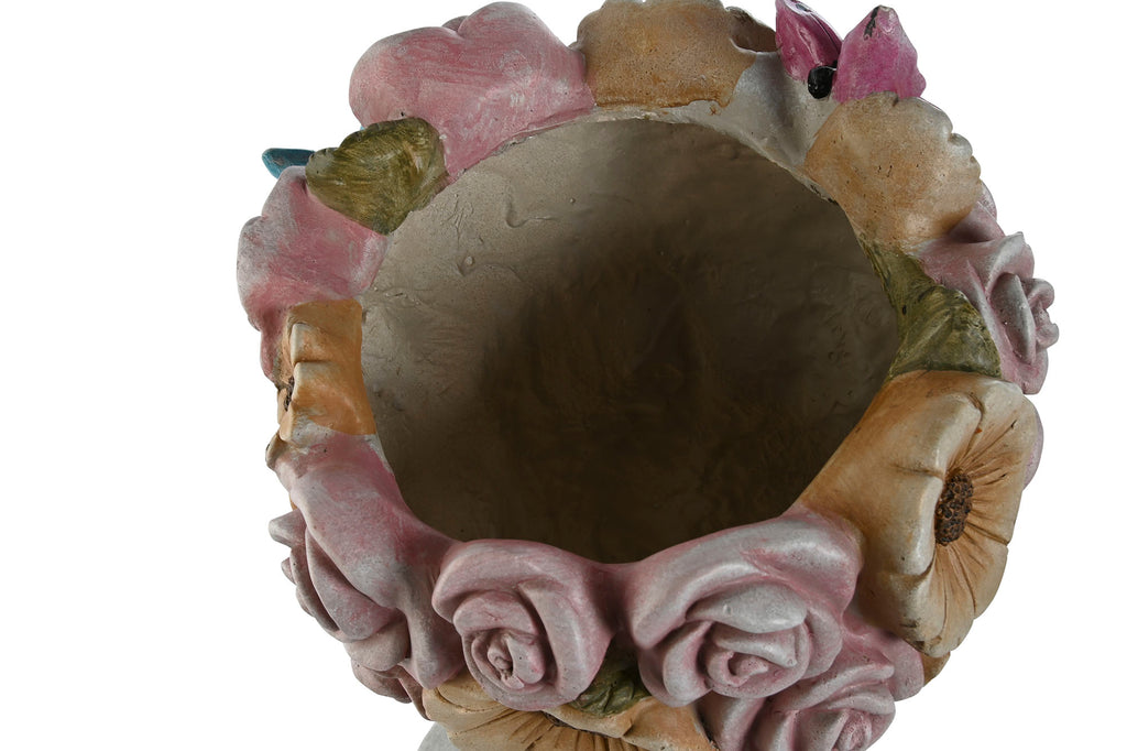 MACETERO MAGNESIA 32X28X53 CHICA FLORES - Imagen 3