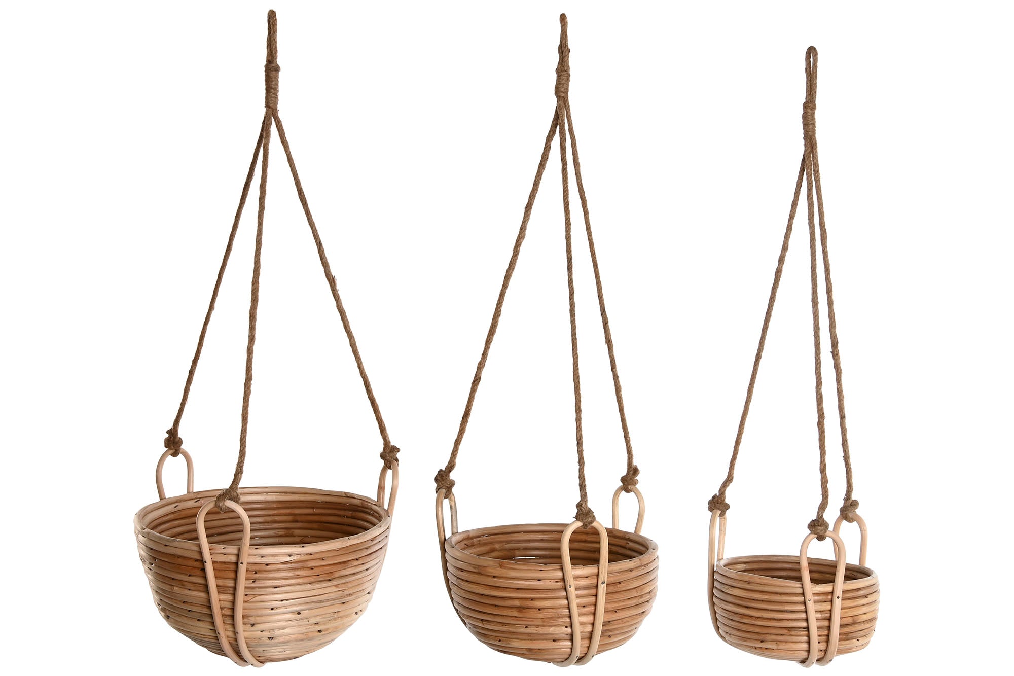 MACETERO SET 3 MIMBRE CUERDA 31X31X23 COLGANTE - Imagen 2