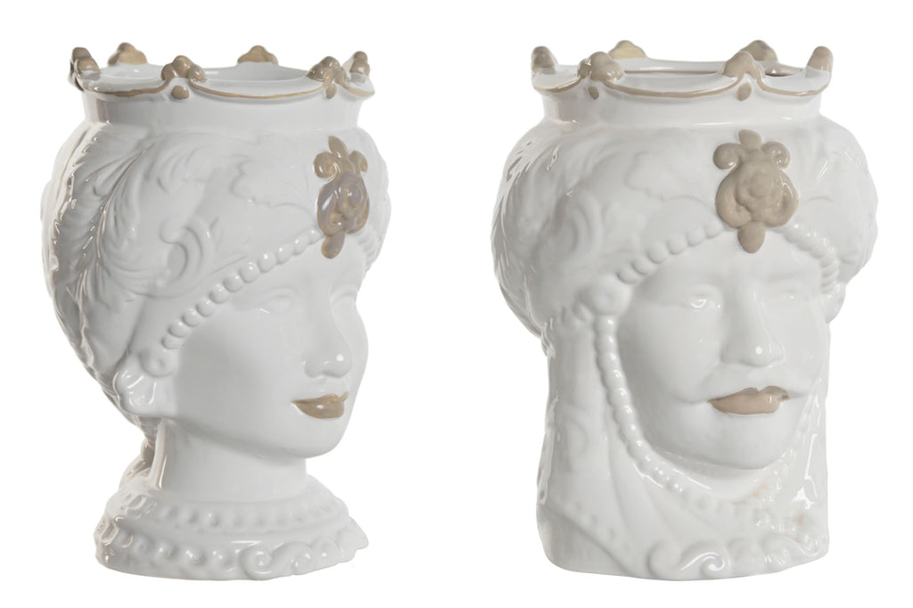 MACETERO PORCELANA 15X15X26,5 CABEZA SICILIANA 2 S - Imagen 3