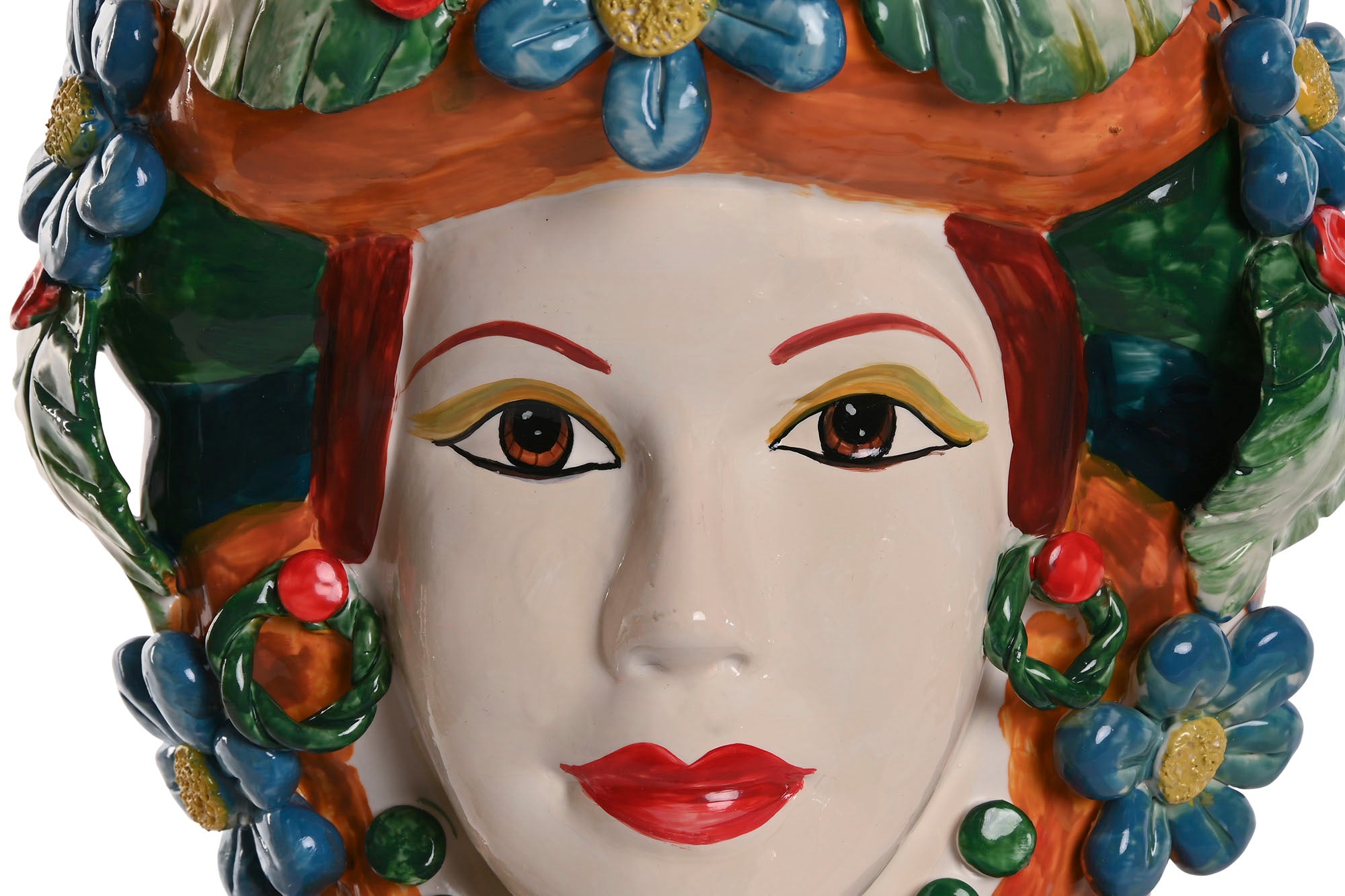 MACETERO PORCELANA 20X20X32 CABEZA SICILIANA 2 SUR - Imagen 1