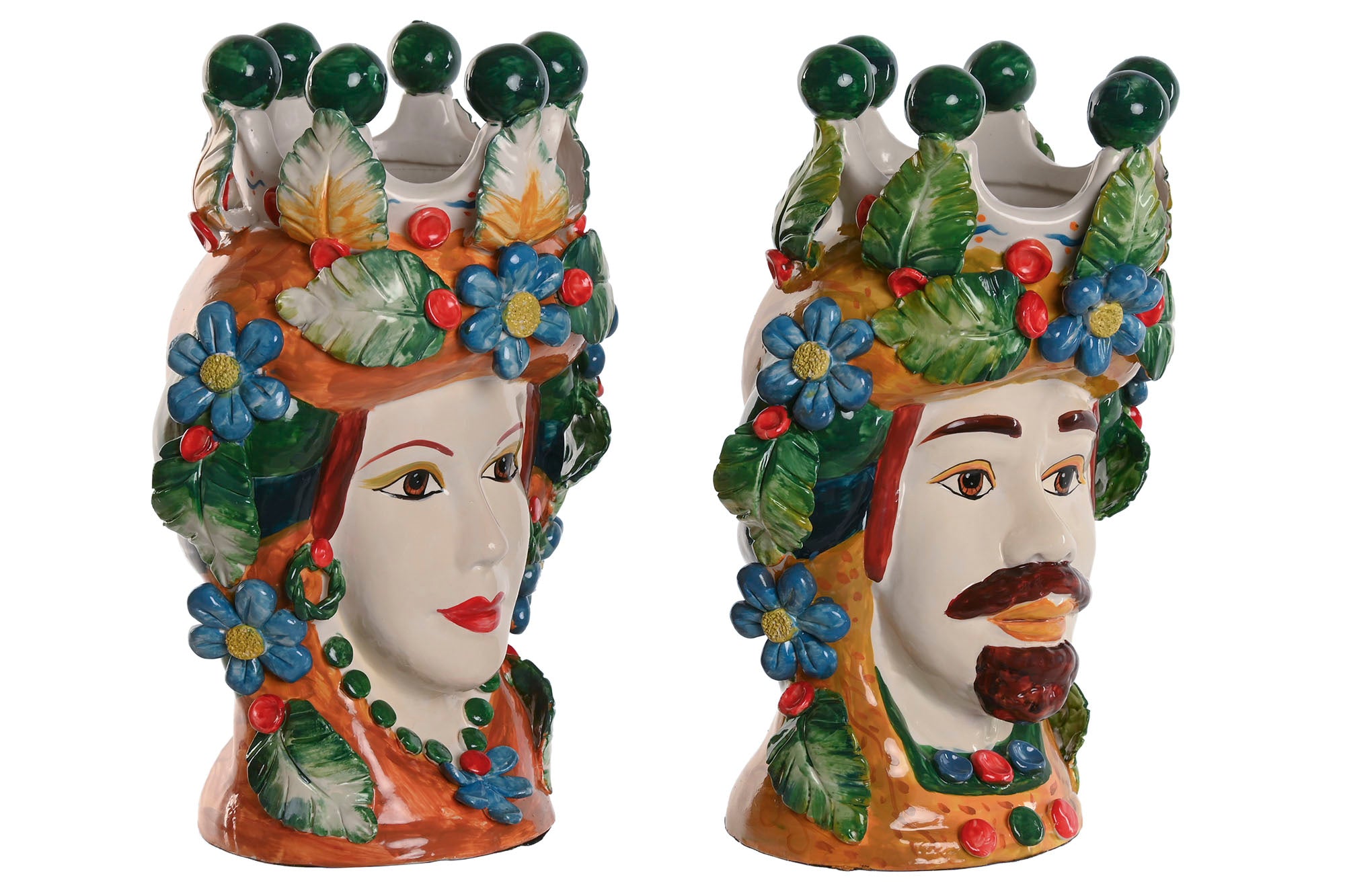 MACETERO PORCELANA 20X20X32 CABEZA SICILIANA 2 SUR - Imagen 3