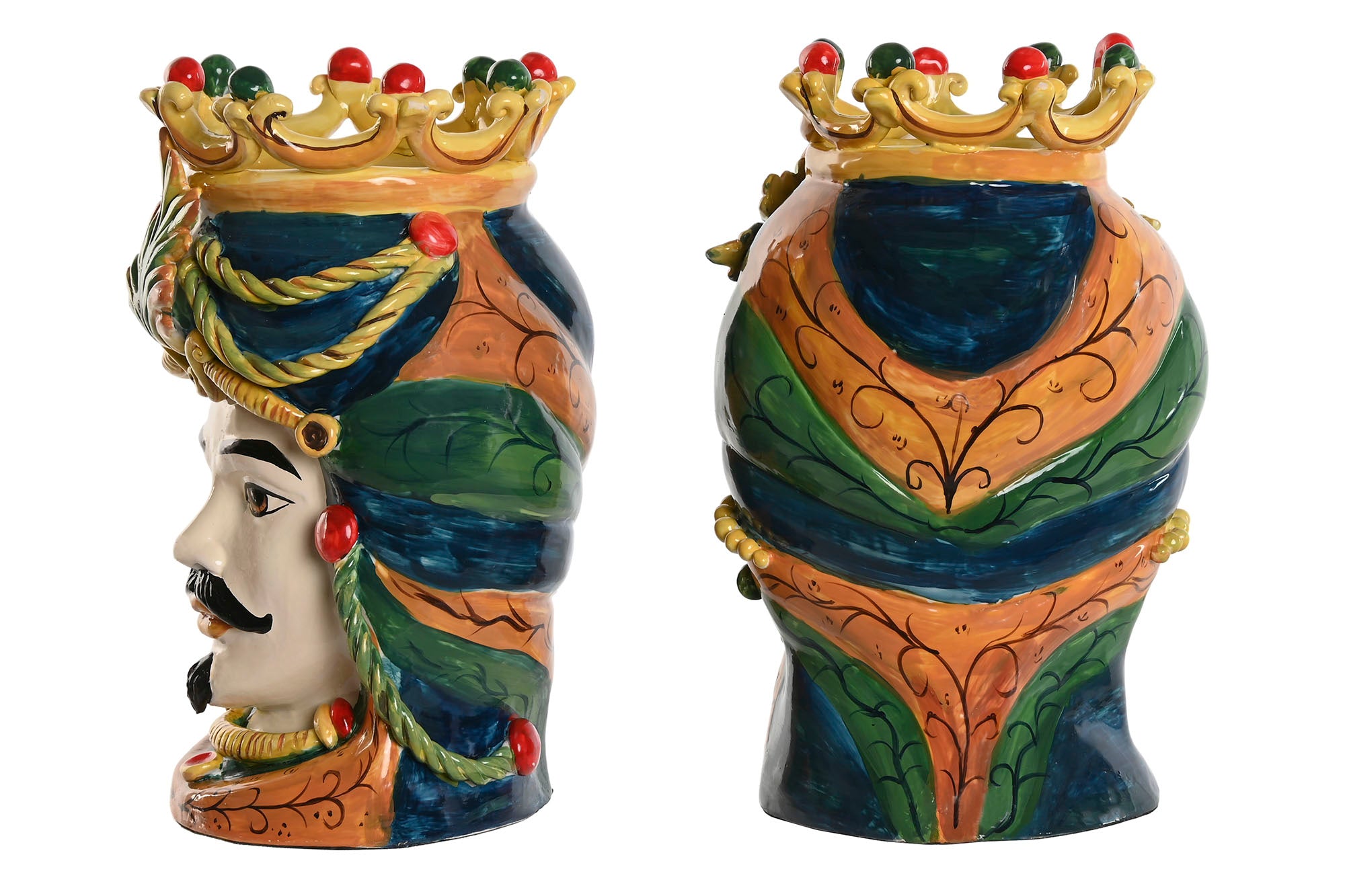 MACETERO PORCELANA 20X20X29 CABEZA SICILIANA 2 SUR - Imagen 4