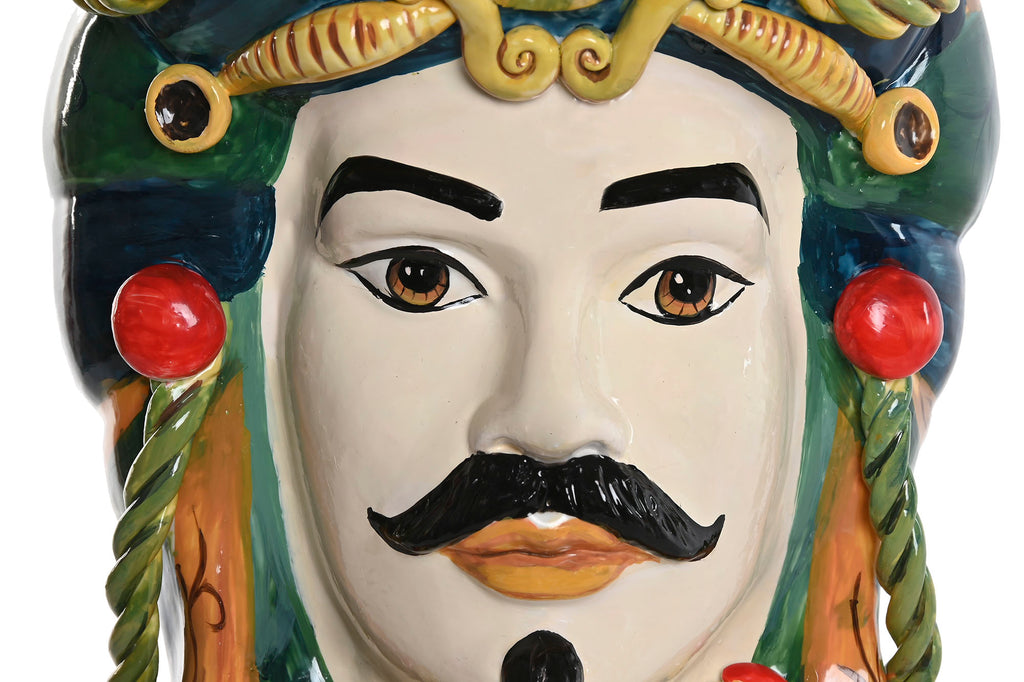 MACETERO PORCELANA 20X20X29 CABEZA SICILIANA 2 SUR - Imagen 2