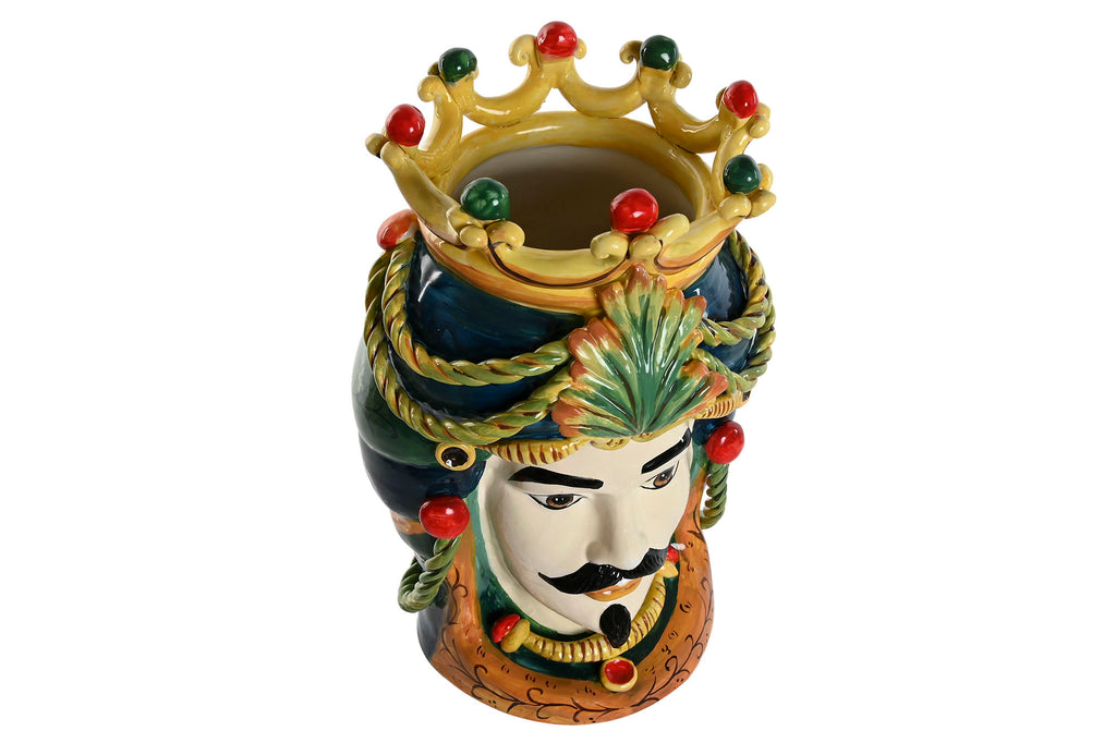 MACETERO PORCELANA 20X20X29 CABEZA SICILIANA 2 SUR - Imagen 3