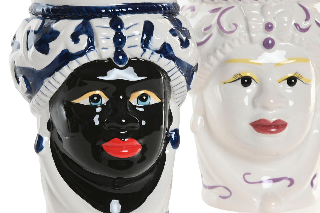 MACETERO PORCELANA 12X12X20 CABEZA SICILIANA 2 SUR - Imagen 2