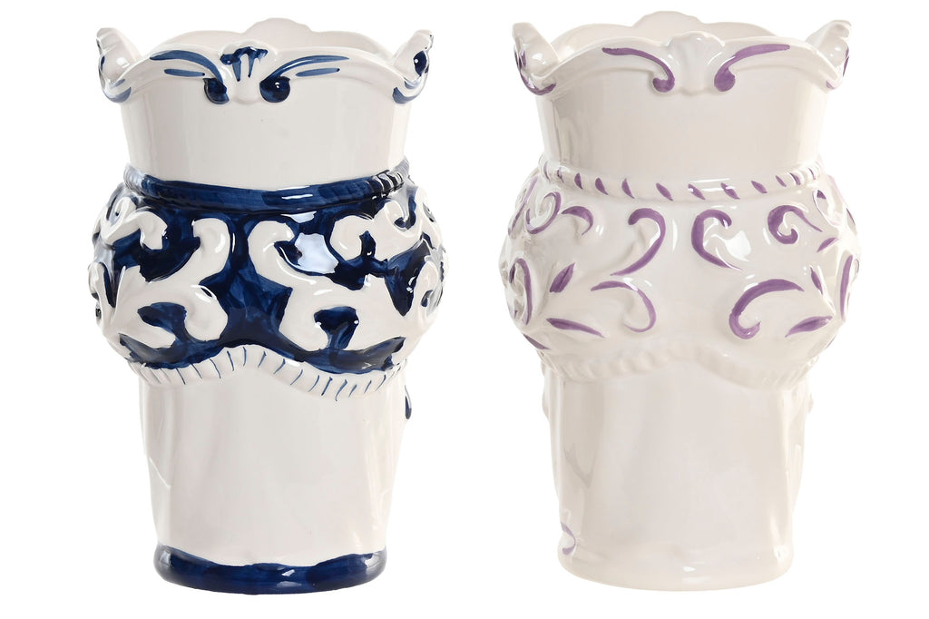 MACETERO PORCELANA 12X12X20 CABEZA SICILIANA 2 SUR - Imagen 1