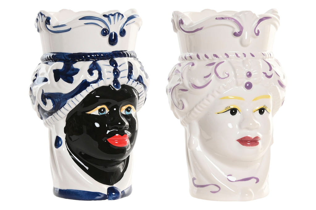 MACETERO PORCELANA 12X12X20 CABEZA SICILIANA 2 SUR - Imagen 3