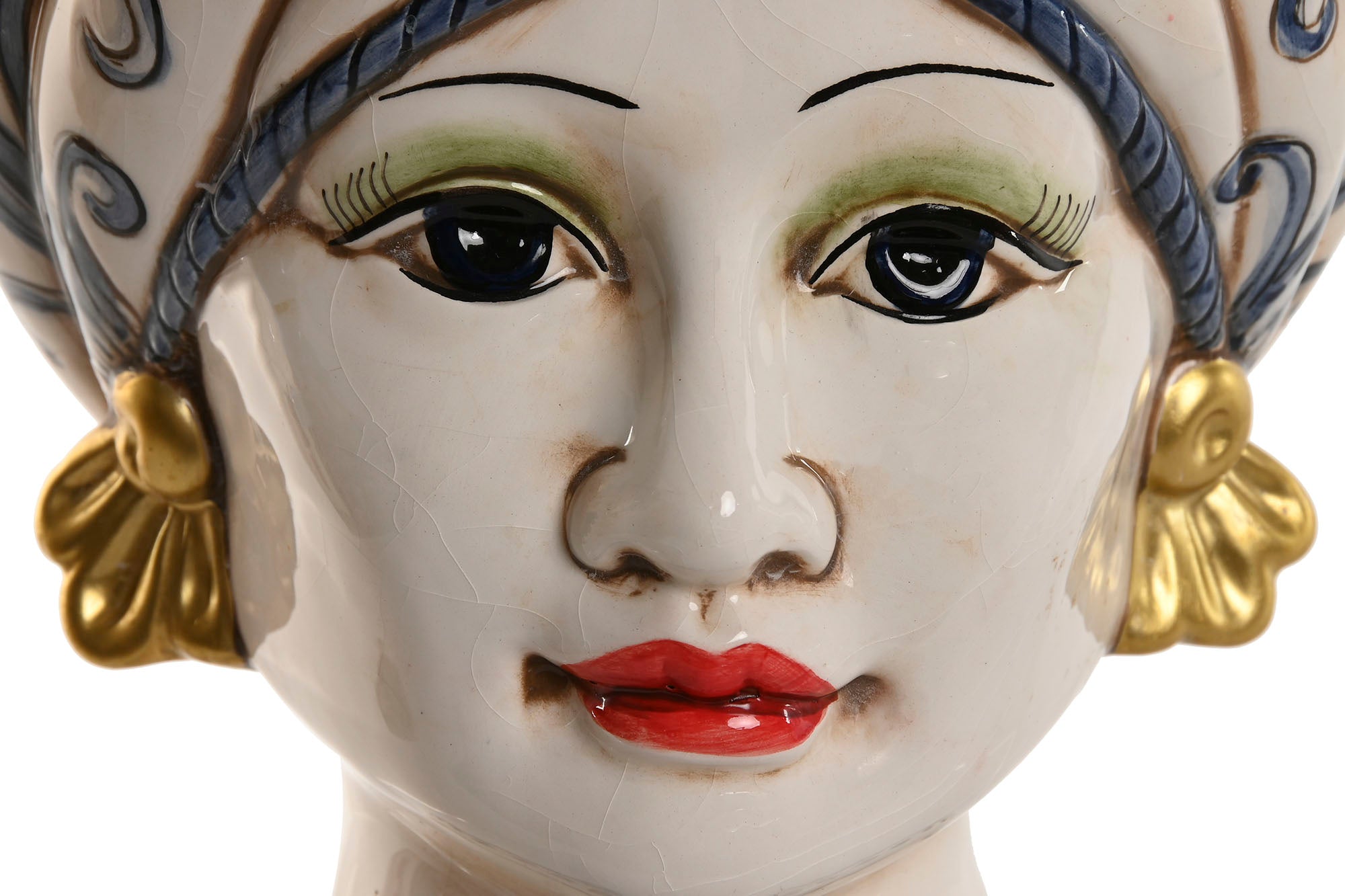 MACETERO PORCELANA 15X15X26 CABEZA SICILIANA 2 SUR - Imagen 1