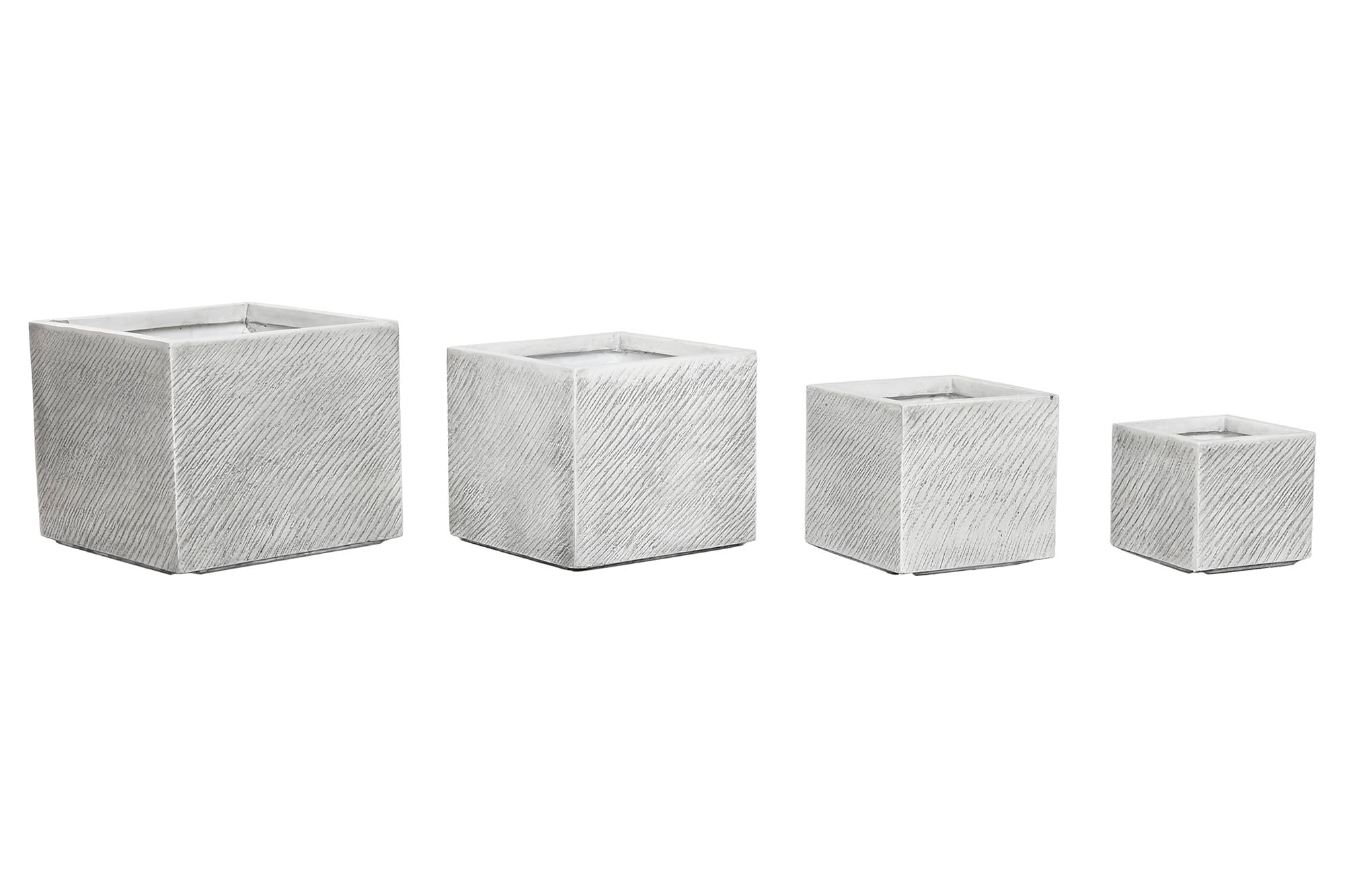 MACETERO SET 4 MAGNESIA 37X37X31,5 -20 ê GRIS - Imagen 2