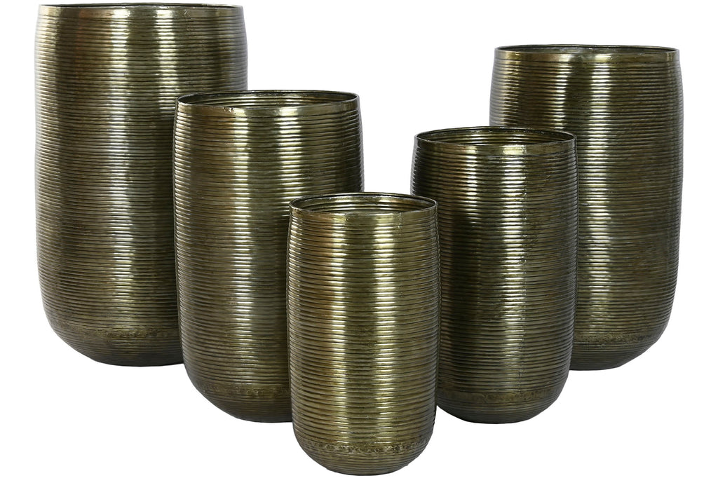 MACETERO SET 5 ALUMINIO 51,5X51,5X91 ENVEJECIDO - Imagen 3