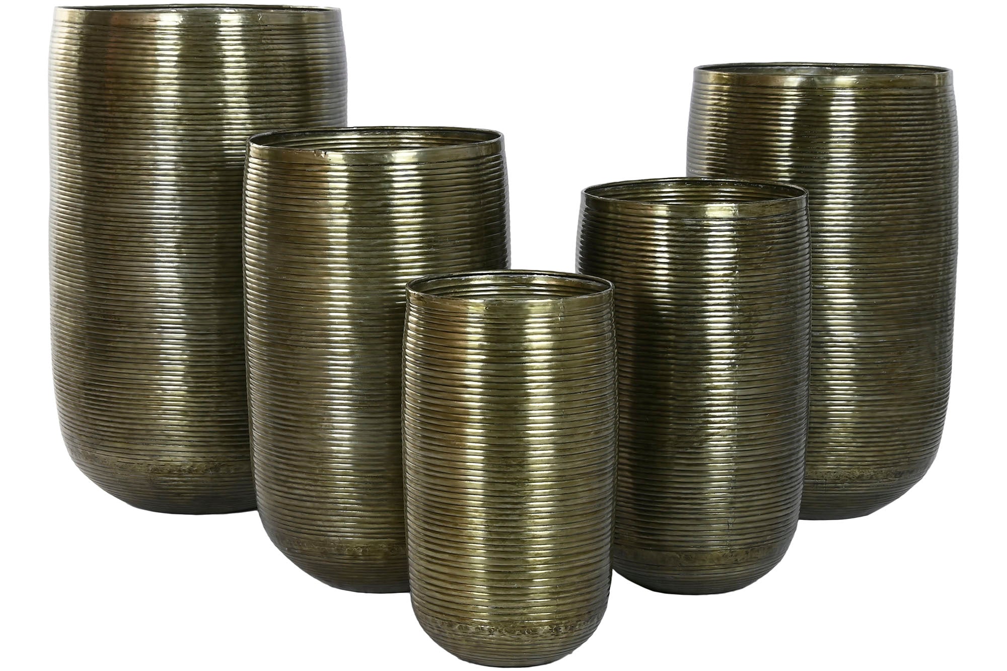 MACETERO SET 5 ALUMINIO 51,5X51,5X91 ENVEJECIDO - Imagen 3