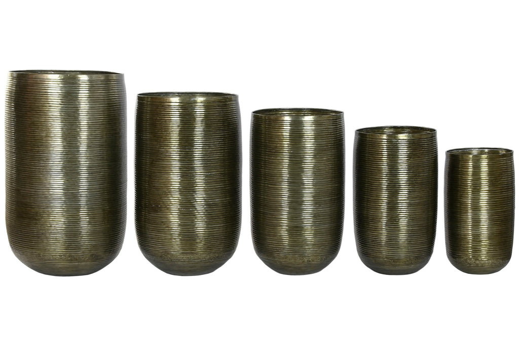 MACETERO SET 5 ALUMINIO 51,5X51,5X91 ENVEJECIDO - Imagen 1