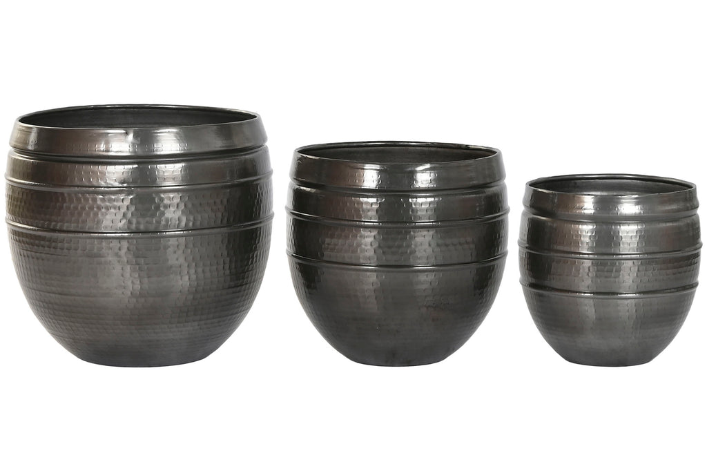 MACETERO SET 3 ALUMINIO 40X40X40,5 GRIS BRILLANTE - Imagen 1