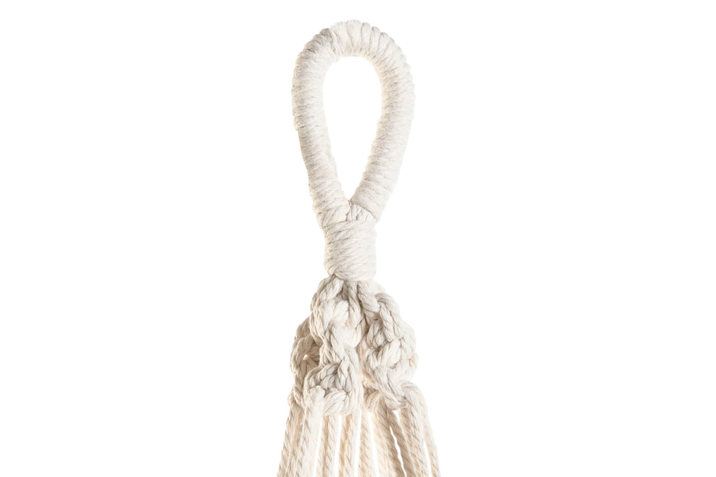 MACETERO MACRAME 30X30X100 COLGANTE BLANCO - Imagen 2