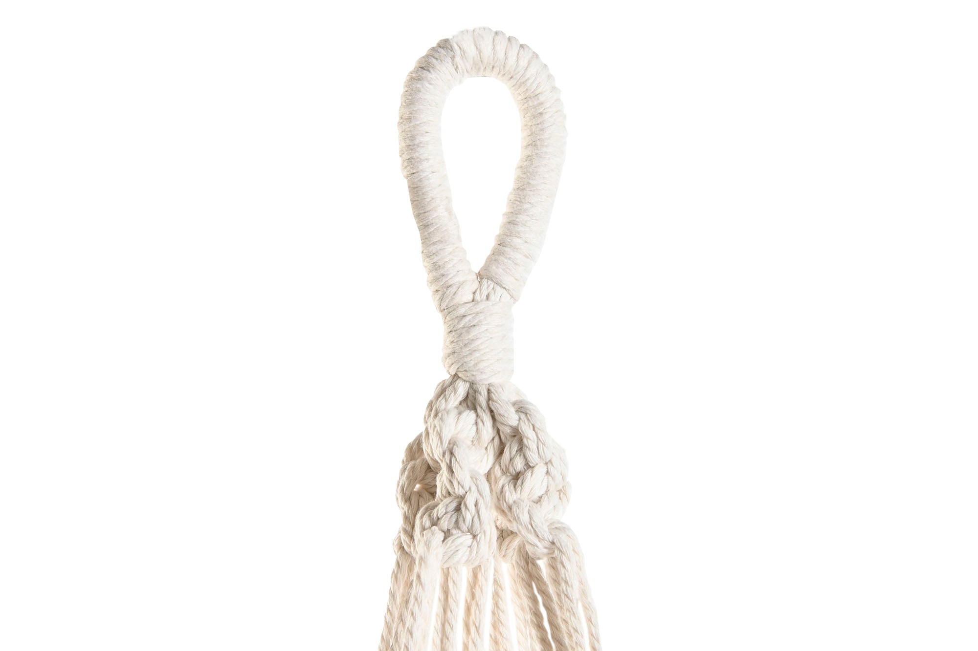 MACETERO MACRAME 30X30X100 COLGANTE BLANCO - Imagen 2