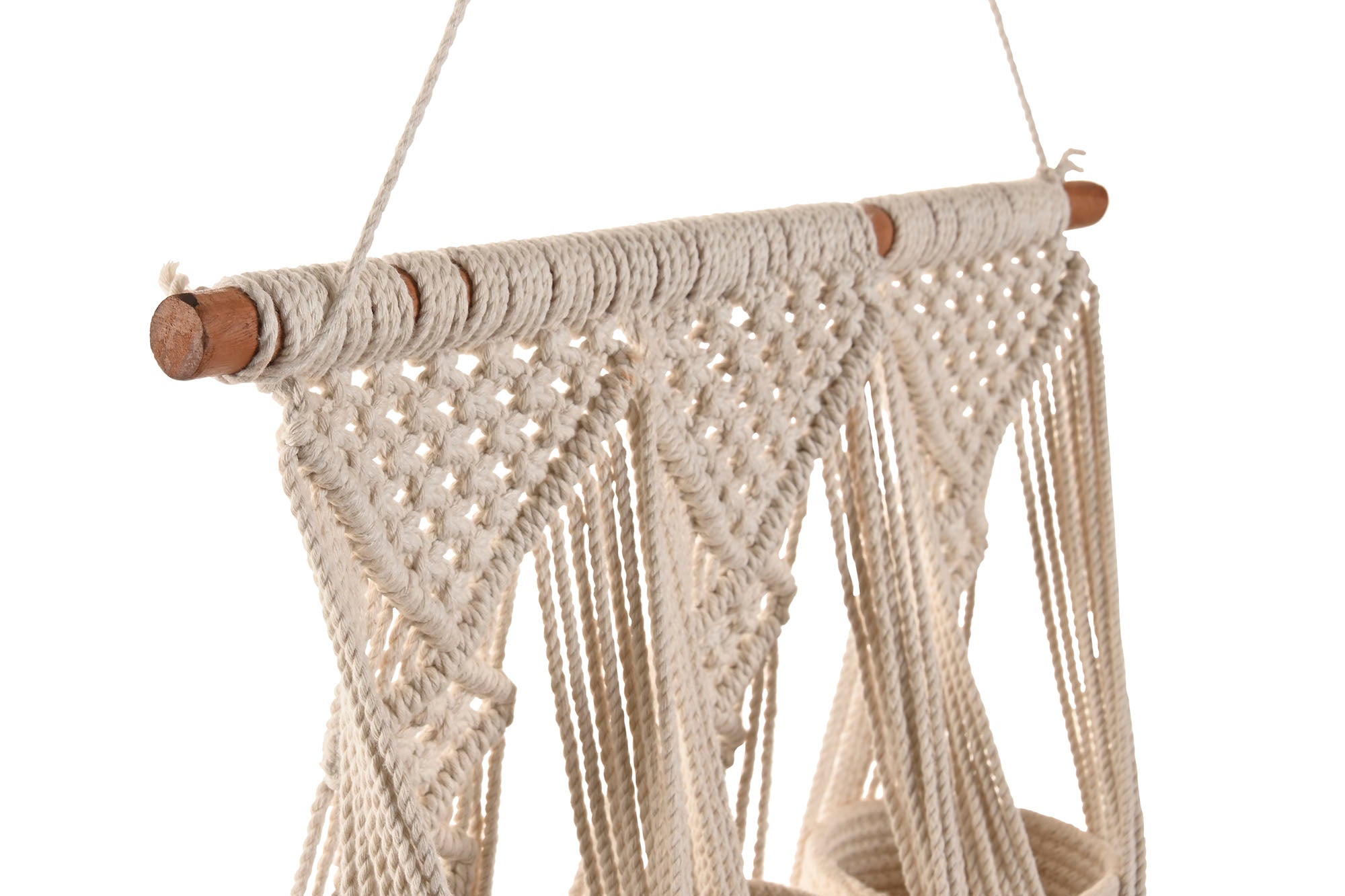 MACETERO ALGODON MADERA 46X2X93 MACRAME - Imagen 4