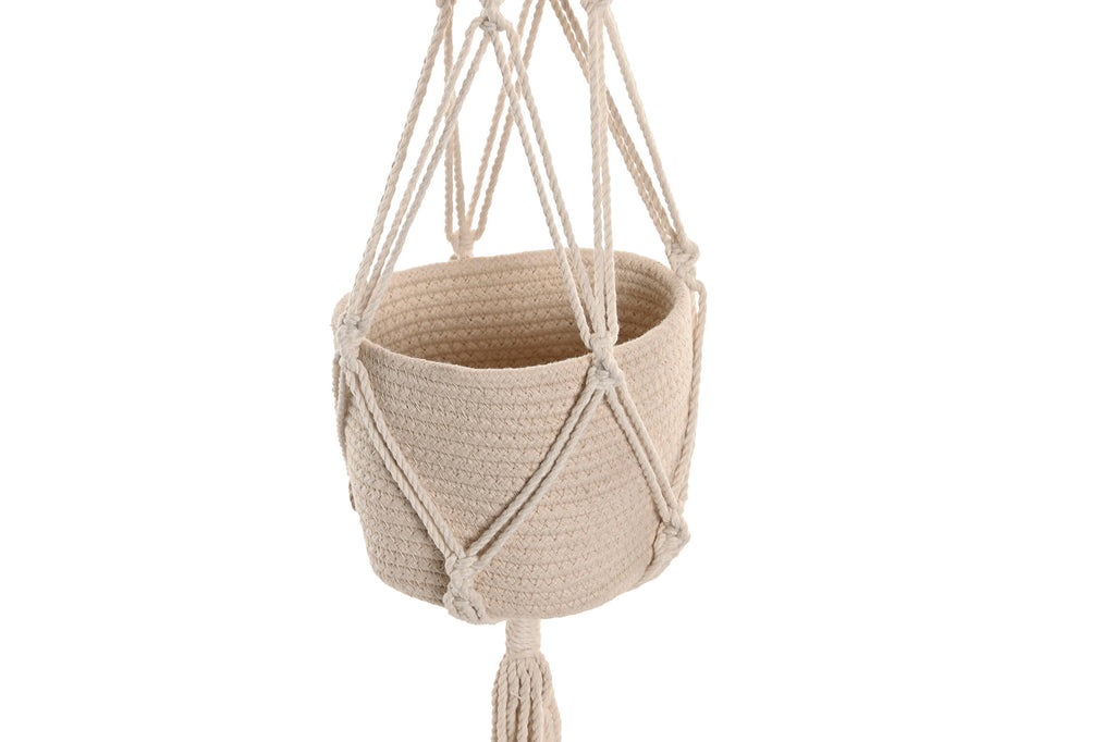 MACETERO ALGODON 15X15X130 MACRAME TEJIDO A MANO - Imagen 3