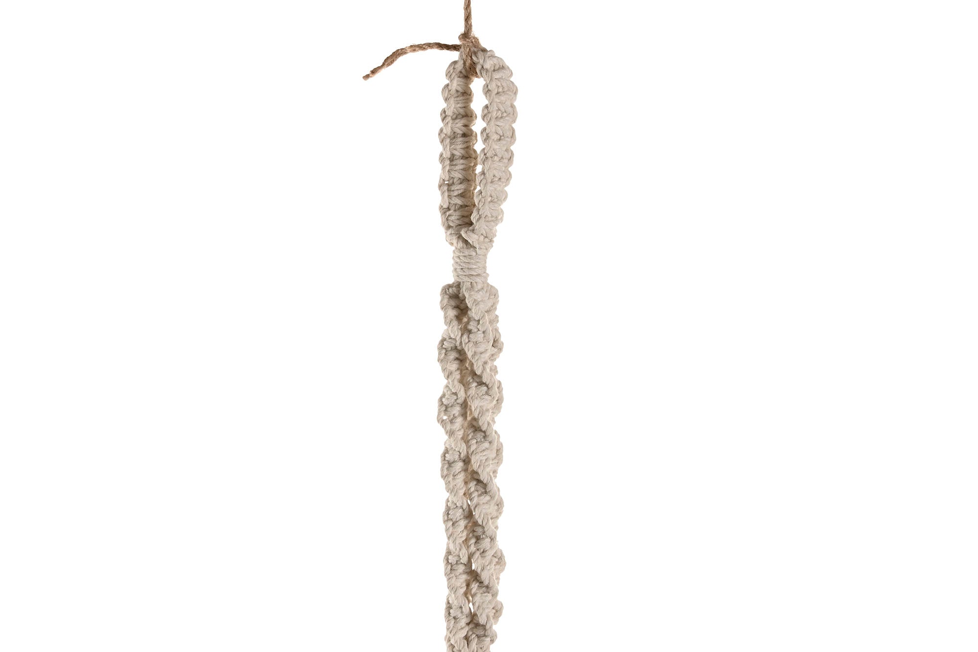 MACETERO ALGODON 15X15X130 MACRAME TEJIDO A MANO - Imagen 1