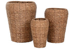 MACETERO SET 3 FIBRA METAL 44X44X60 NATURAL MARRON - Imagen 2