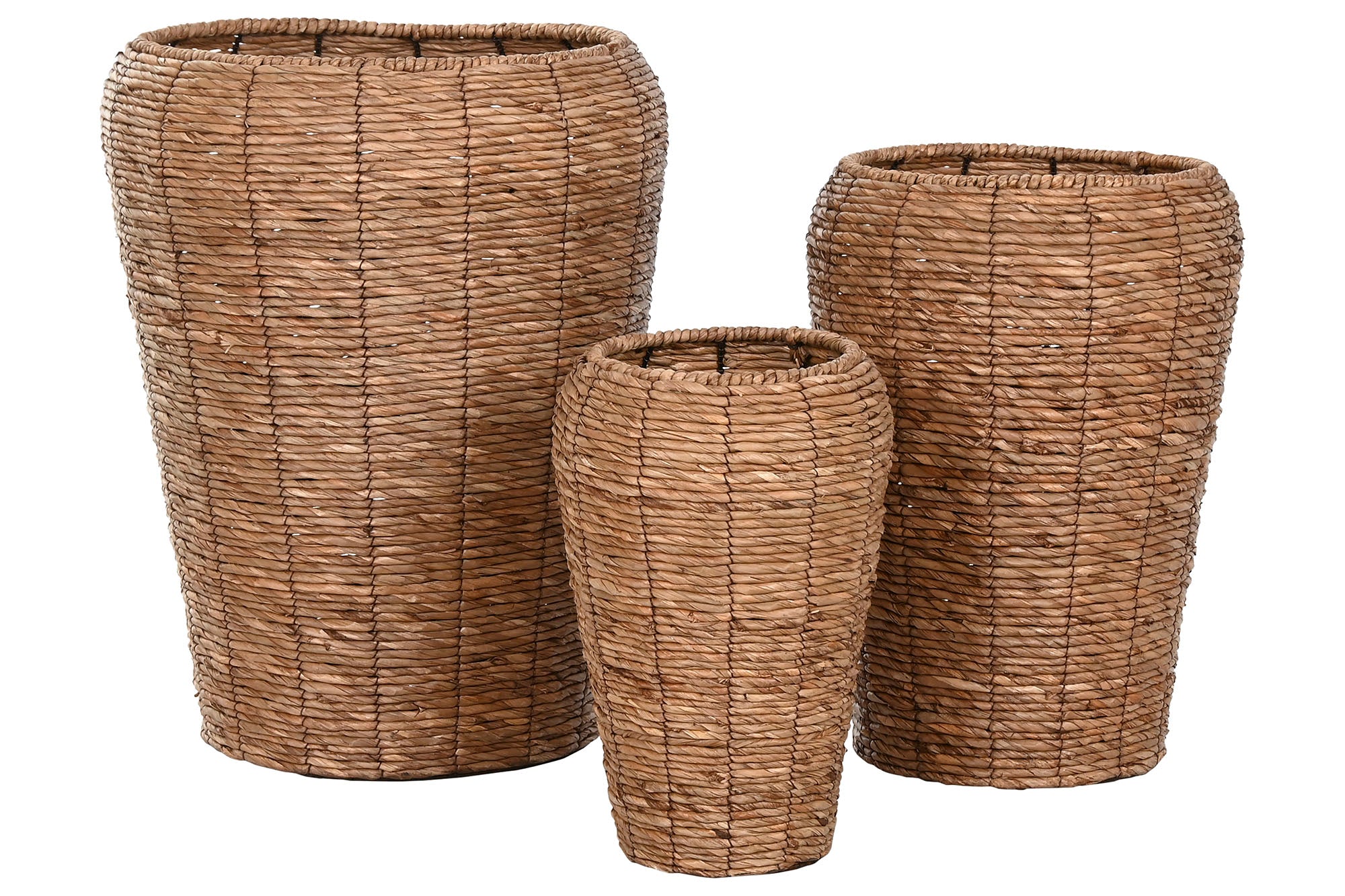 MACETERO SET 3 FIBRA METAL 44X44X60 NATURAL MARRON - Imagen 2