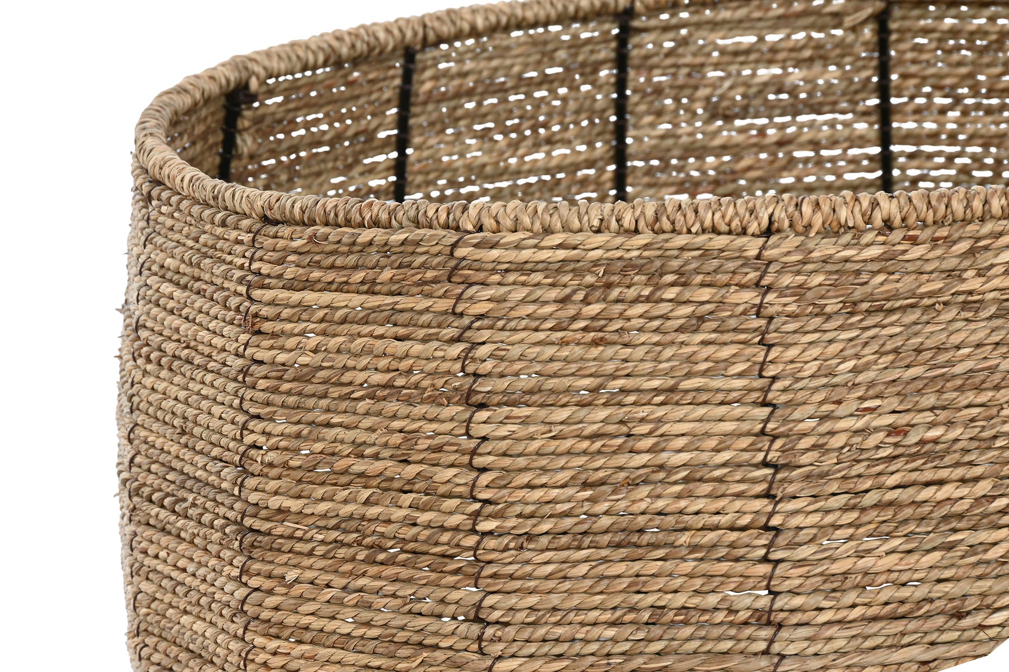 MACETERO SET 3 FIBRA METAL 43X43X37 NATURAL MARRON - Imagen 1