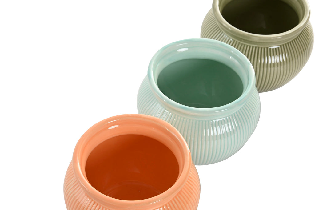 MACETERO SET 2 CERAMICA 18X18X14 4 SURT. - Imagen 1