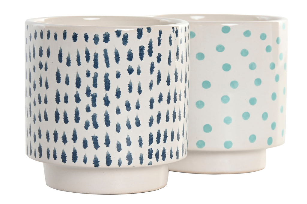 MACETERO SET 3 CERAMICA 14X14X14 PINCELADAS 2 SURT - Imagen 4