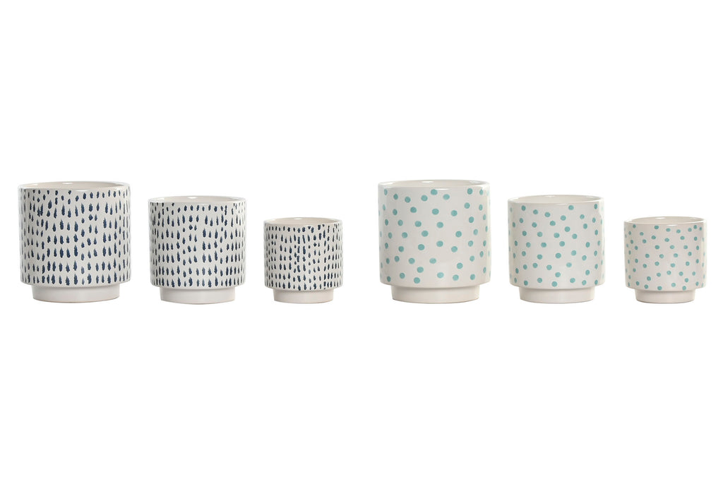 MACETERO SET 3 CERAMICA 14X14X14 PINCELADAS 2 SURT - Imagen 3