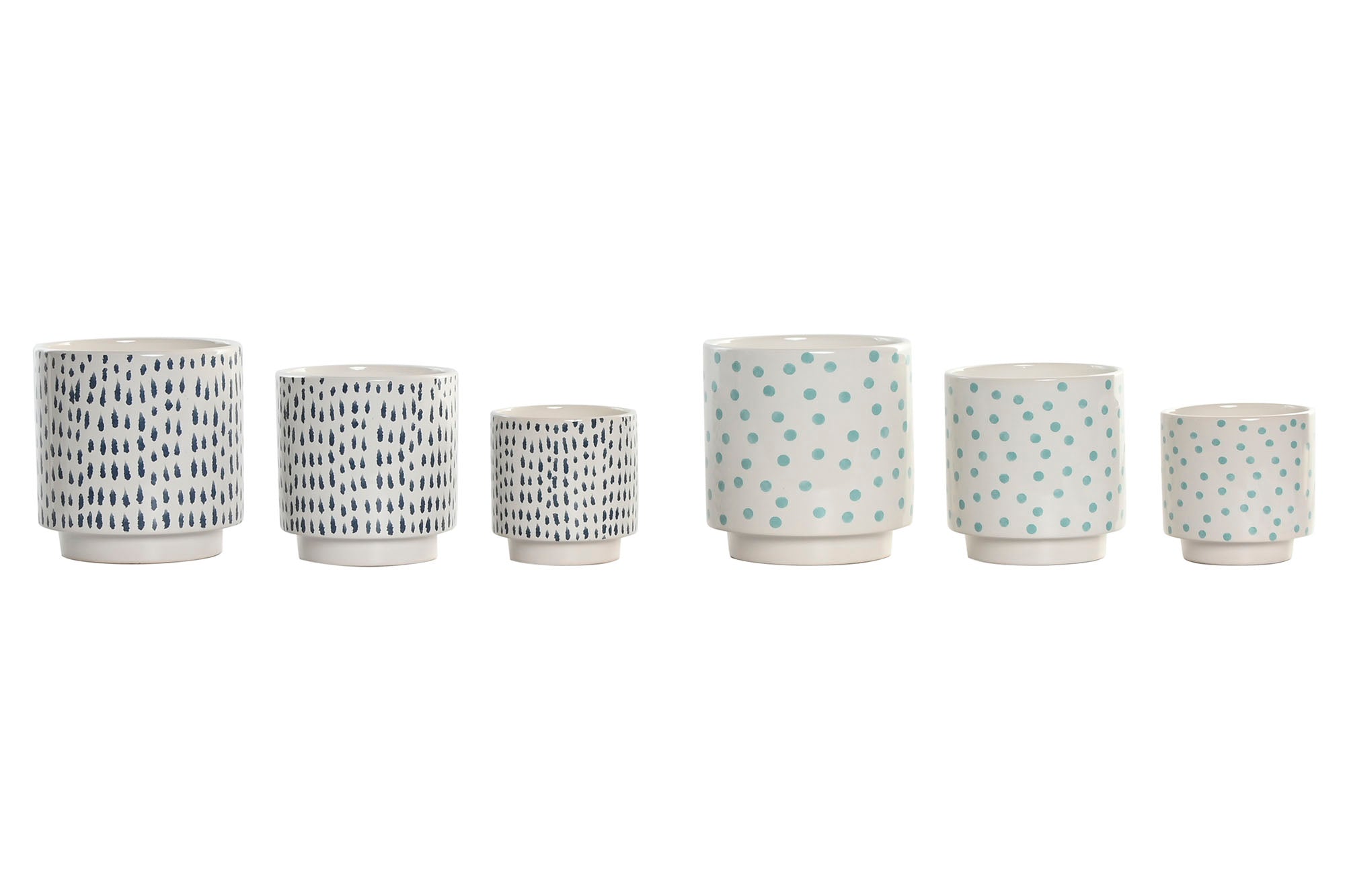 MACETERO SET 3 CERAMICA 14X14X14 PINCELADAS 2 SURT - Imagen 3