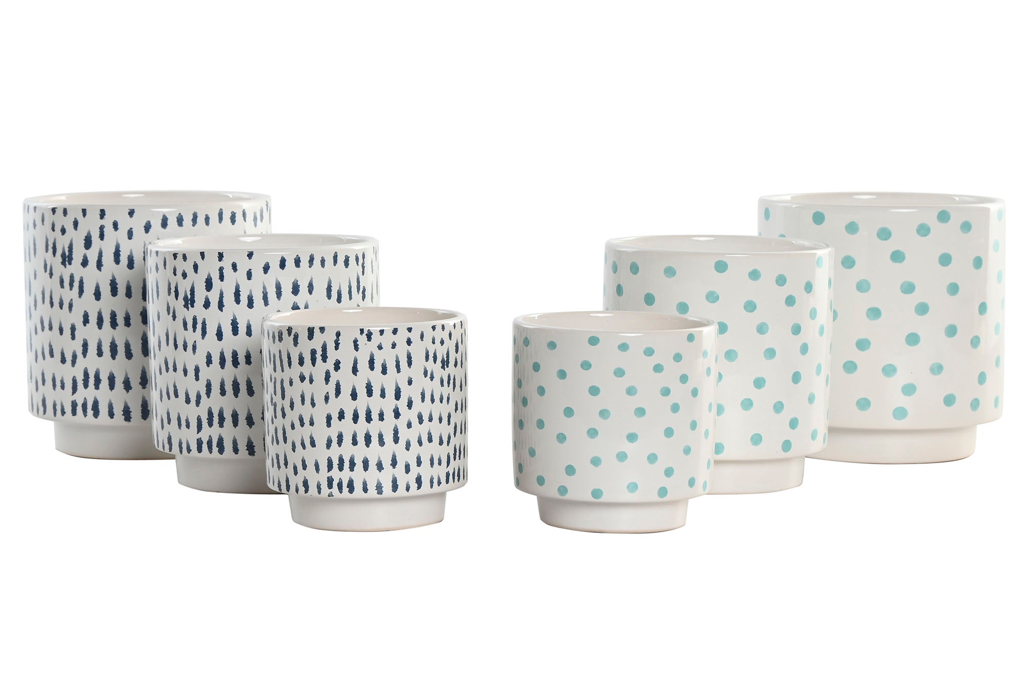 MACETERO SET 3 CERAMICA 14X14X14 PINCELADAS 2 SURT - Imagen 2