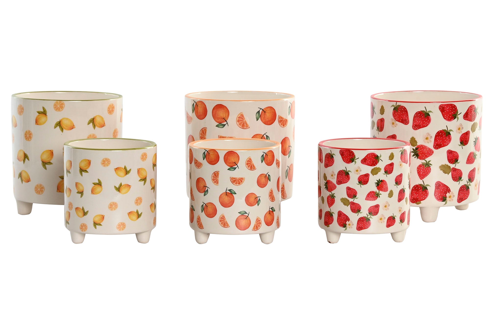 MACETERO SET 2 CERAMICA 13,5X13,5X15 FRUTAS 3 SURT - Imagen 3