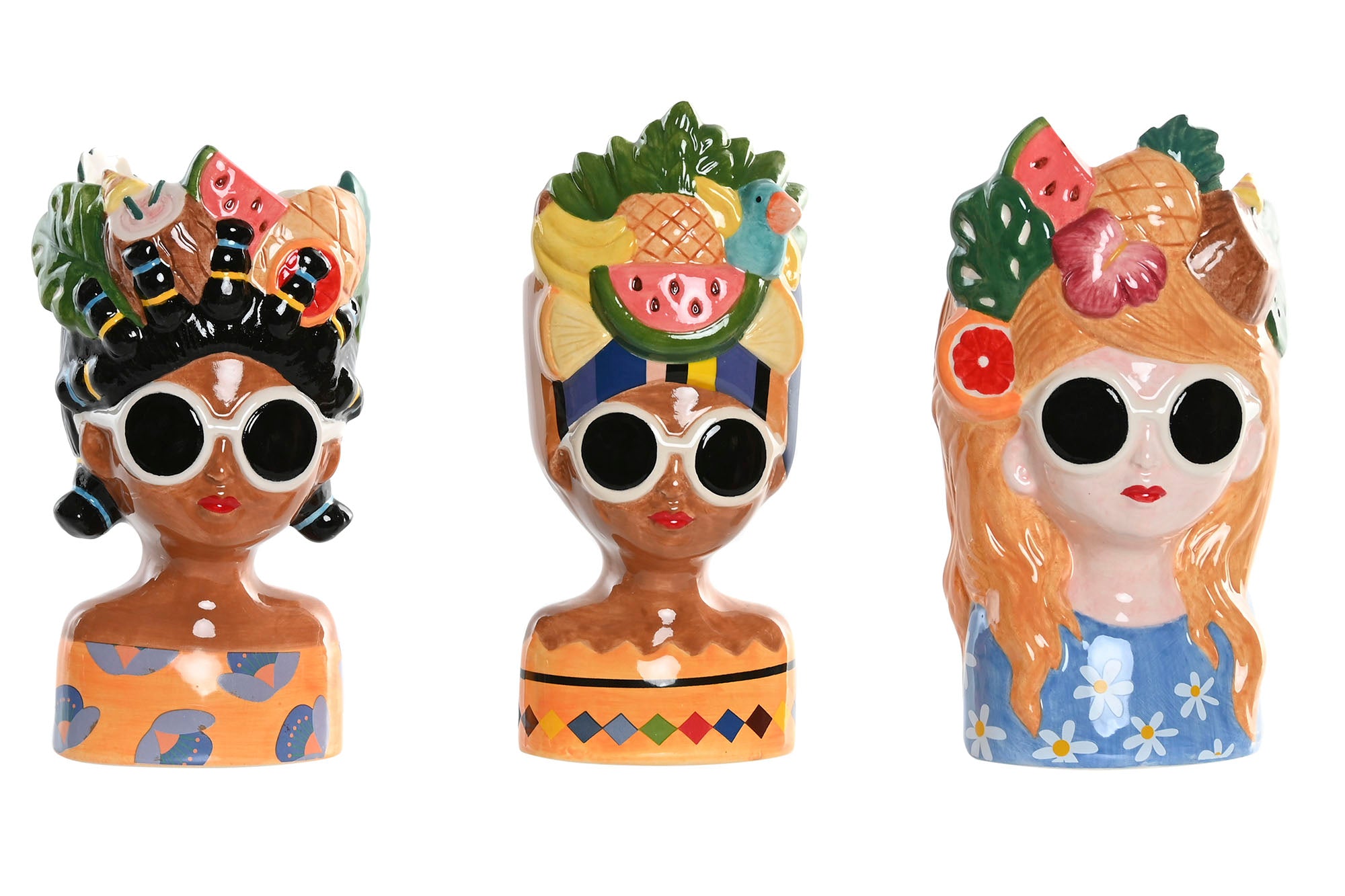 MACETERO CERAMICA 10X8X18 CHICA 3 SURT. - Imagen 1