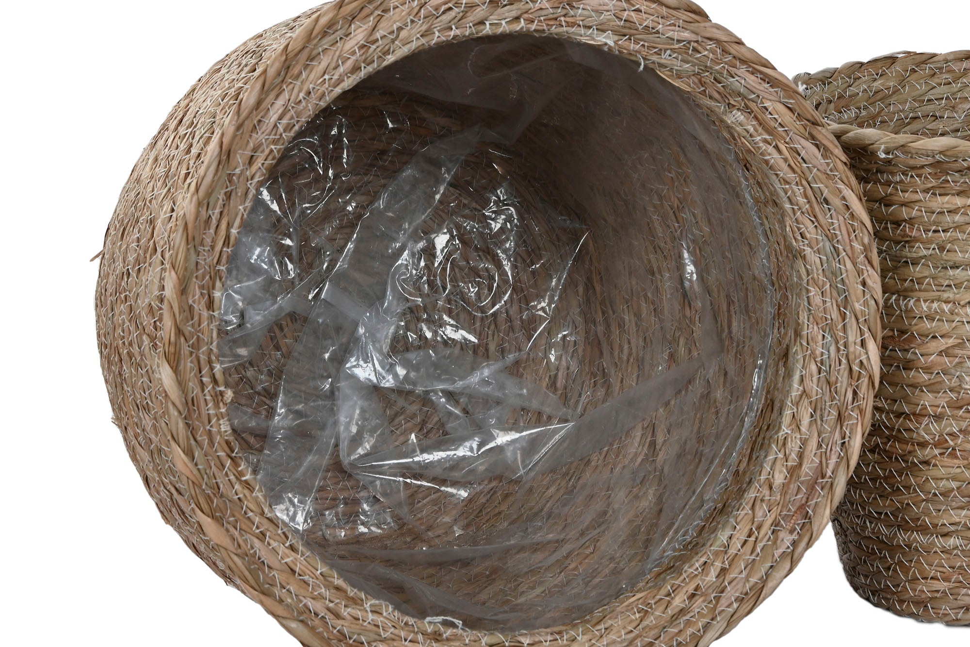 MACETERO SET 7 FIBRA TRENZADA 70X70X58 NATURAL - Imagen 3