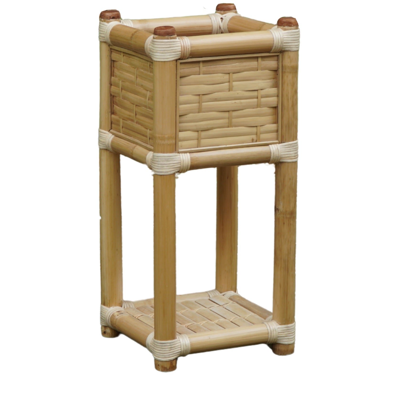 MACETERO BAMBU RATAN 35X35X77 - Imagen 1