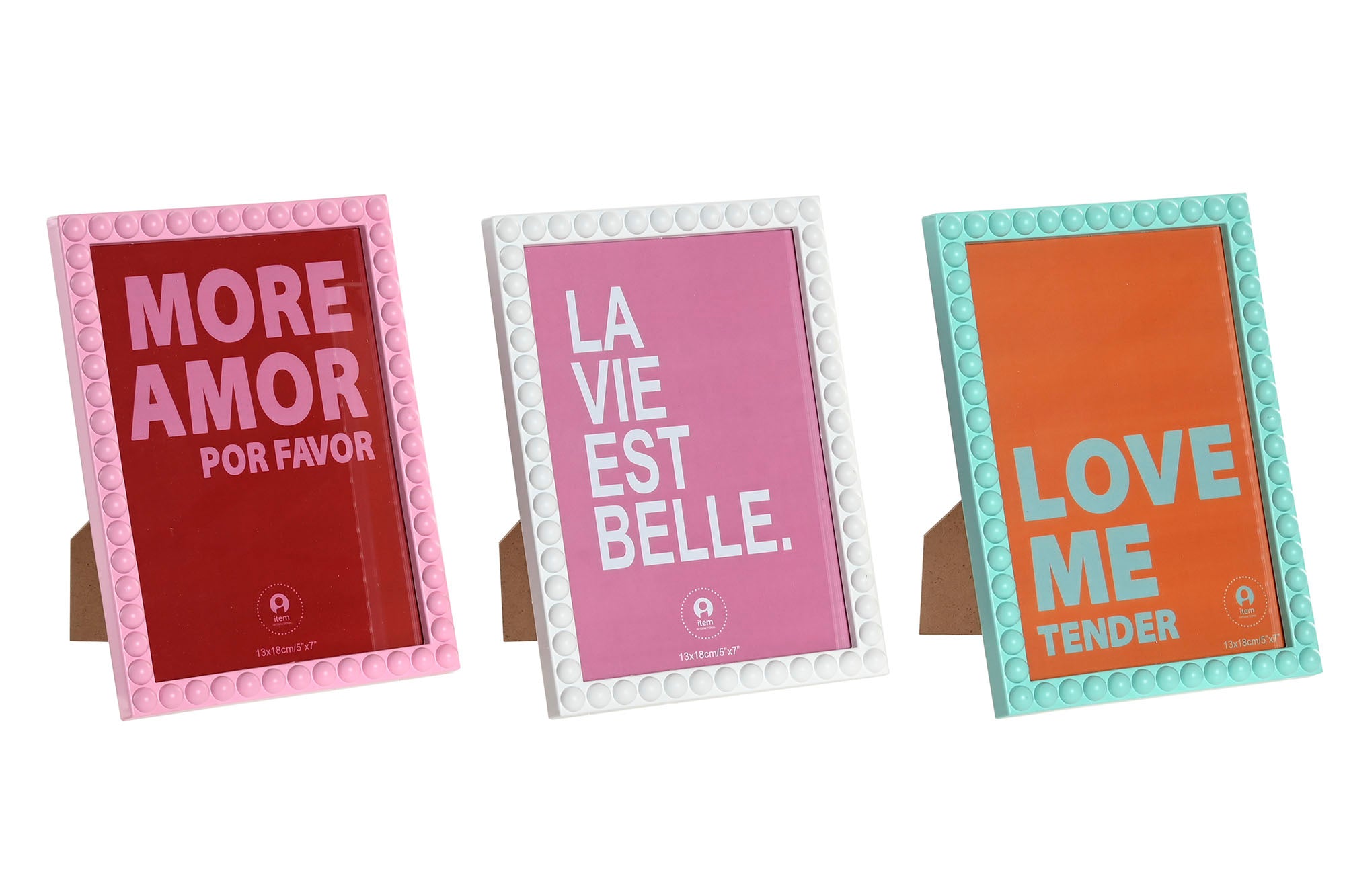 MARCO FOTO 13X18 PP 14,4X1,5X19,4 BOLITAS 3 SURT. - Imagen 1