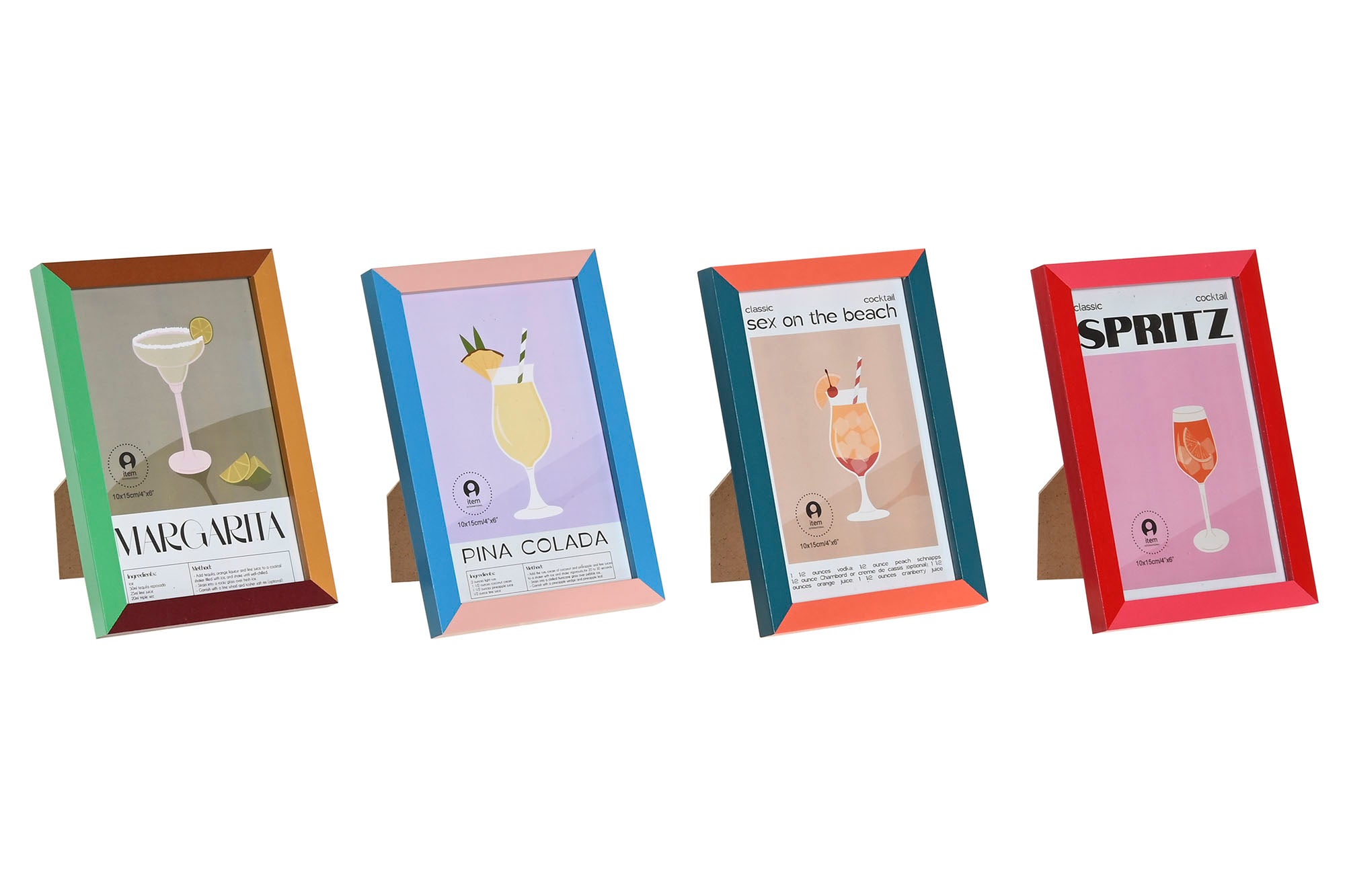 MARCO FOTO 10X15 MDF 11,6X1,2X16,6 COCKTAIL 4 SURT - Imagen 2