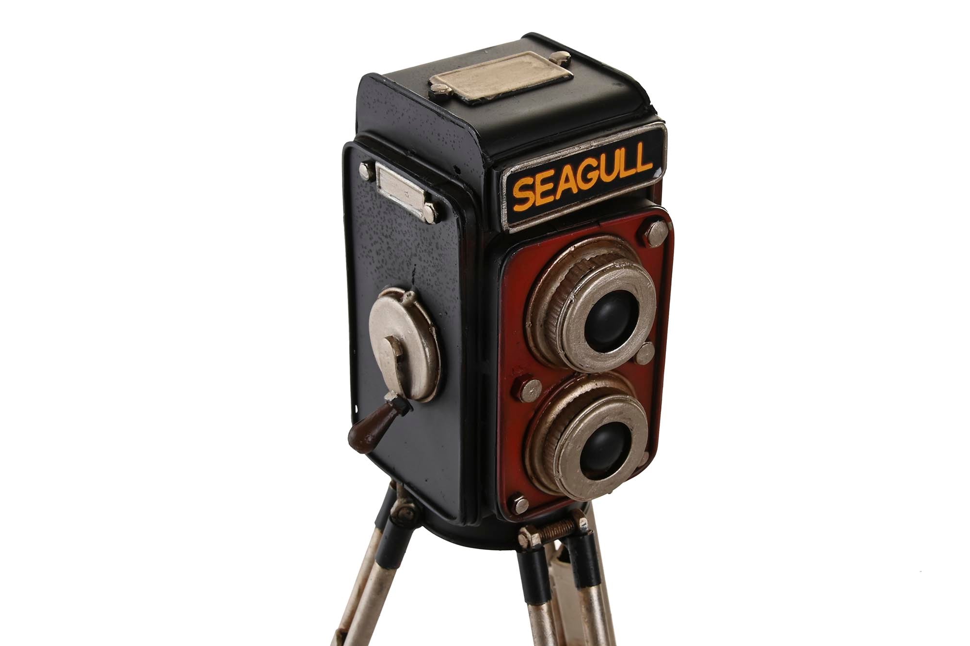 DECORACION METAL 17X15X32 CAMARA ENVEJECIDO NEGRO - Imagen 1