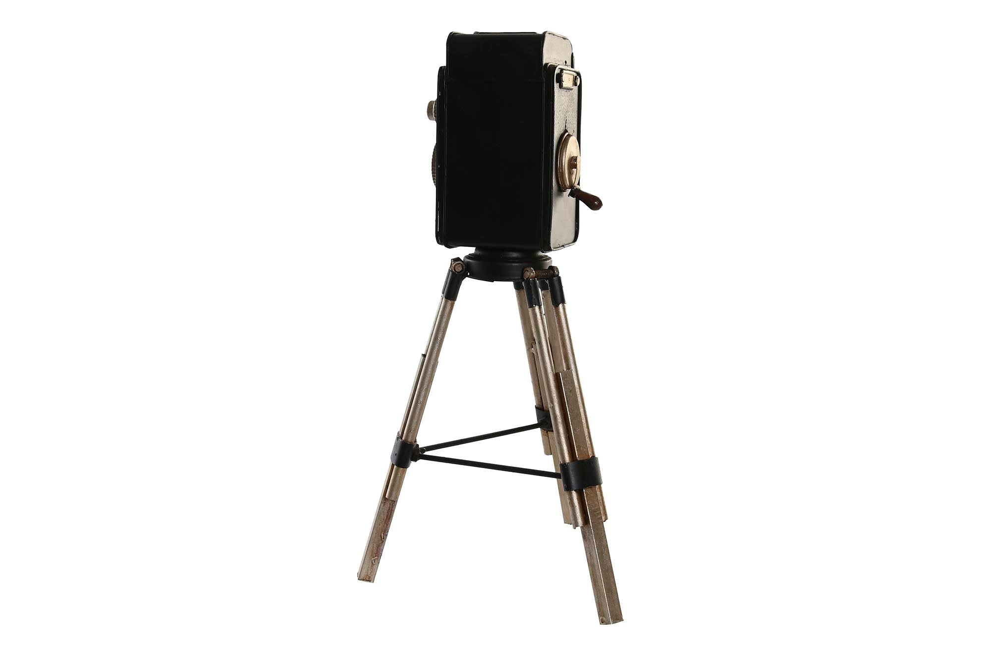 DECORACION METAL 17X15X32 CAMARA ENVEJECIDO NEGRO - Imagen 3