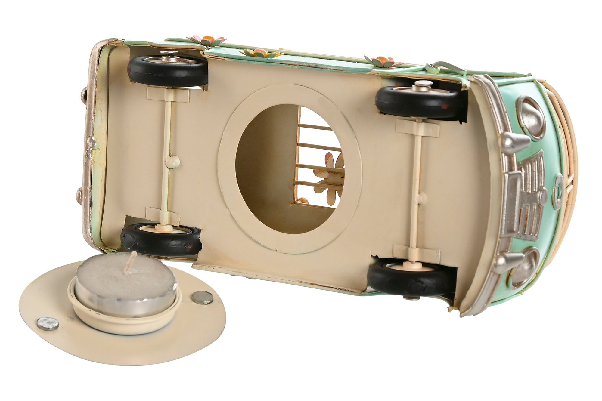 VEHICULO DECORACION METAL 20X9X11 portavela 3 SURT - Imagen 3