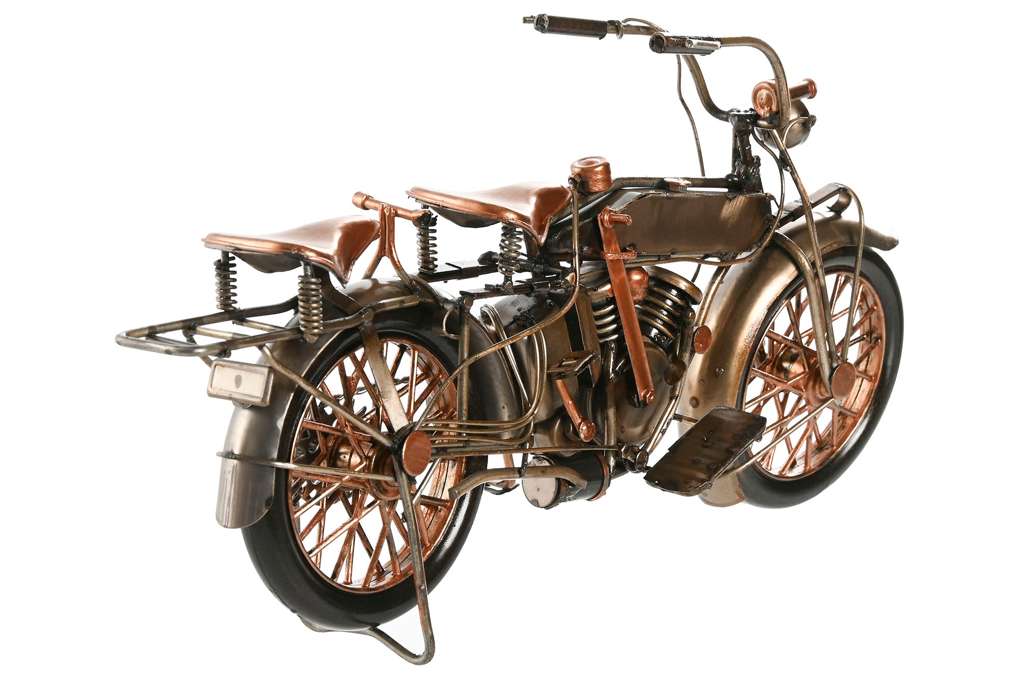 VEHICULO DECORACION METAL 31X8X15 MOTO PLATEADO - Imagen 3