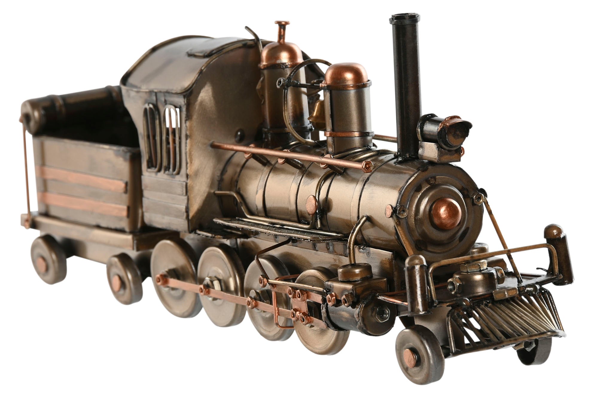 VEHICULO DECORACION METAL 33X7X12 TREN PLATEADO - Imagen 3