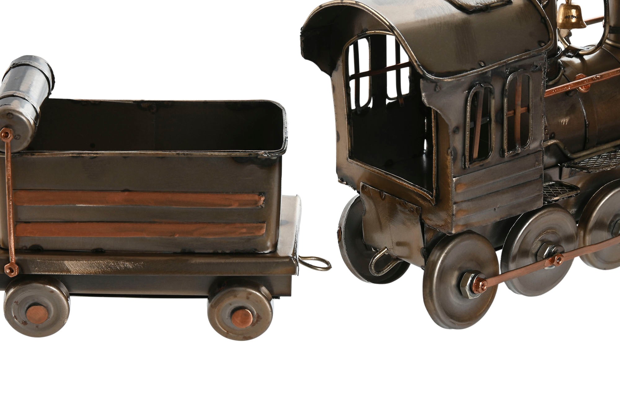 VEHICULO DECORACION METAL 33X7X12 TREN PLATEADO - Imagen 1