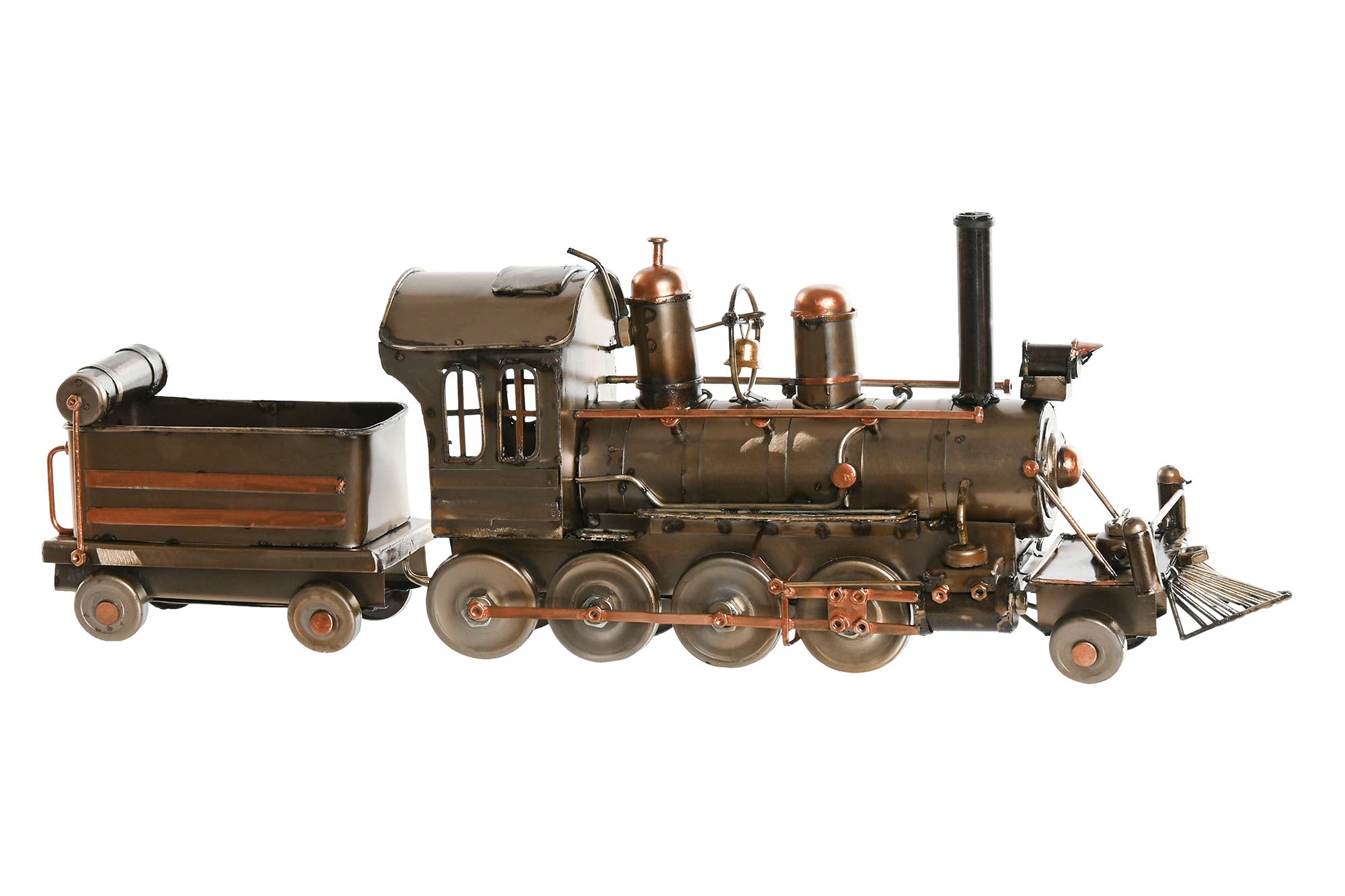 VEHICULO DECORACION METAL 33X7X12 TREN PLATEADO - Imagen 2